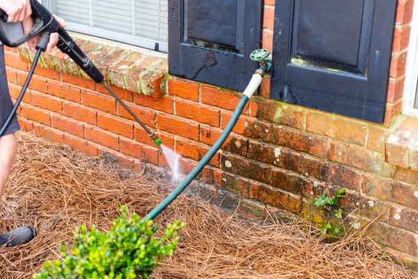 Brick Home Power Washing in Auburn